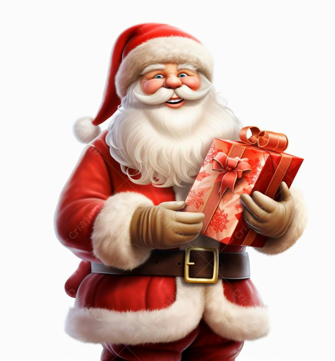 Papai Noel com presente vermelho Natal