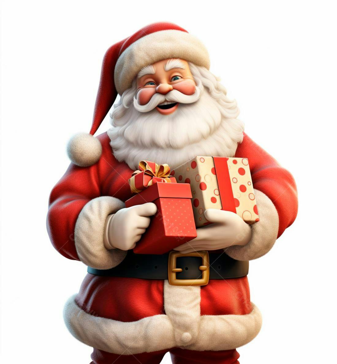 Papai Noel alegre com presentes de Natal