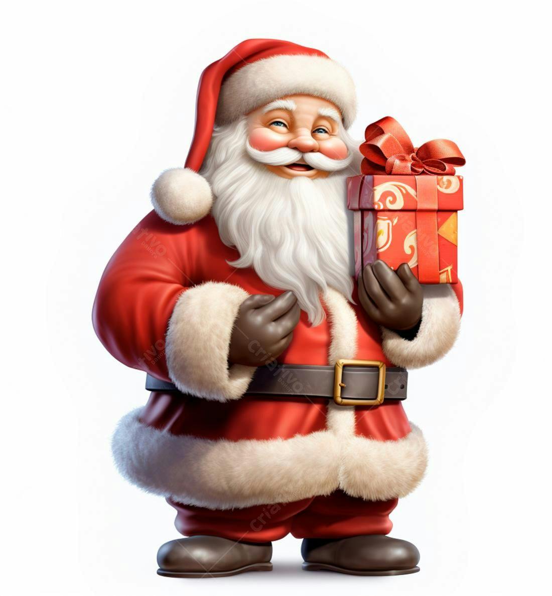 Papai Noel com Presente de Natal