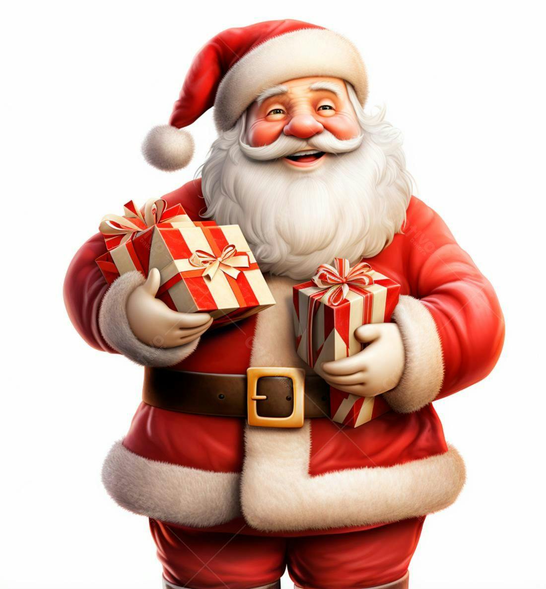 Papai Noel alegre com presentes de Natal