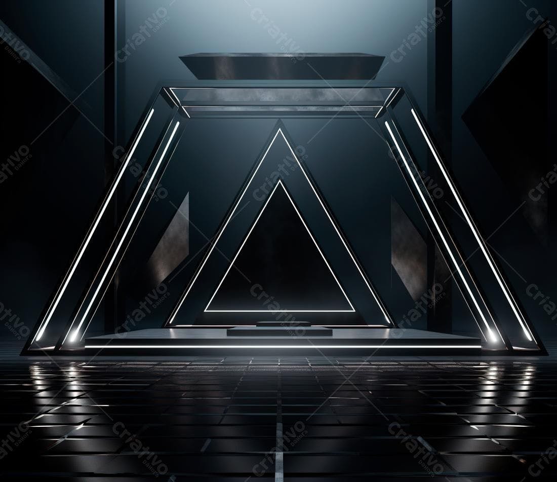 Palco futurista preto e branco