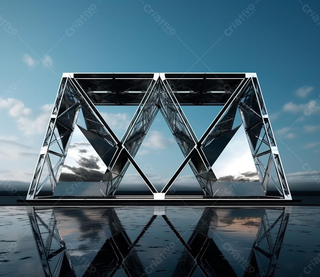 Estrutura metálica geométrica moderna