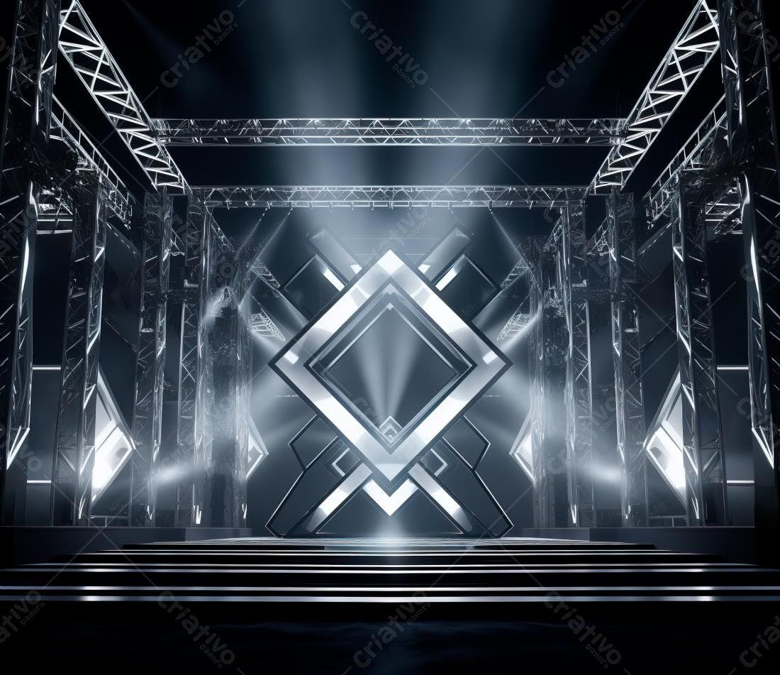 Palco futurista com iluminação cênica