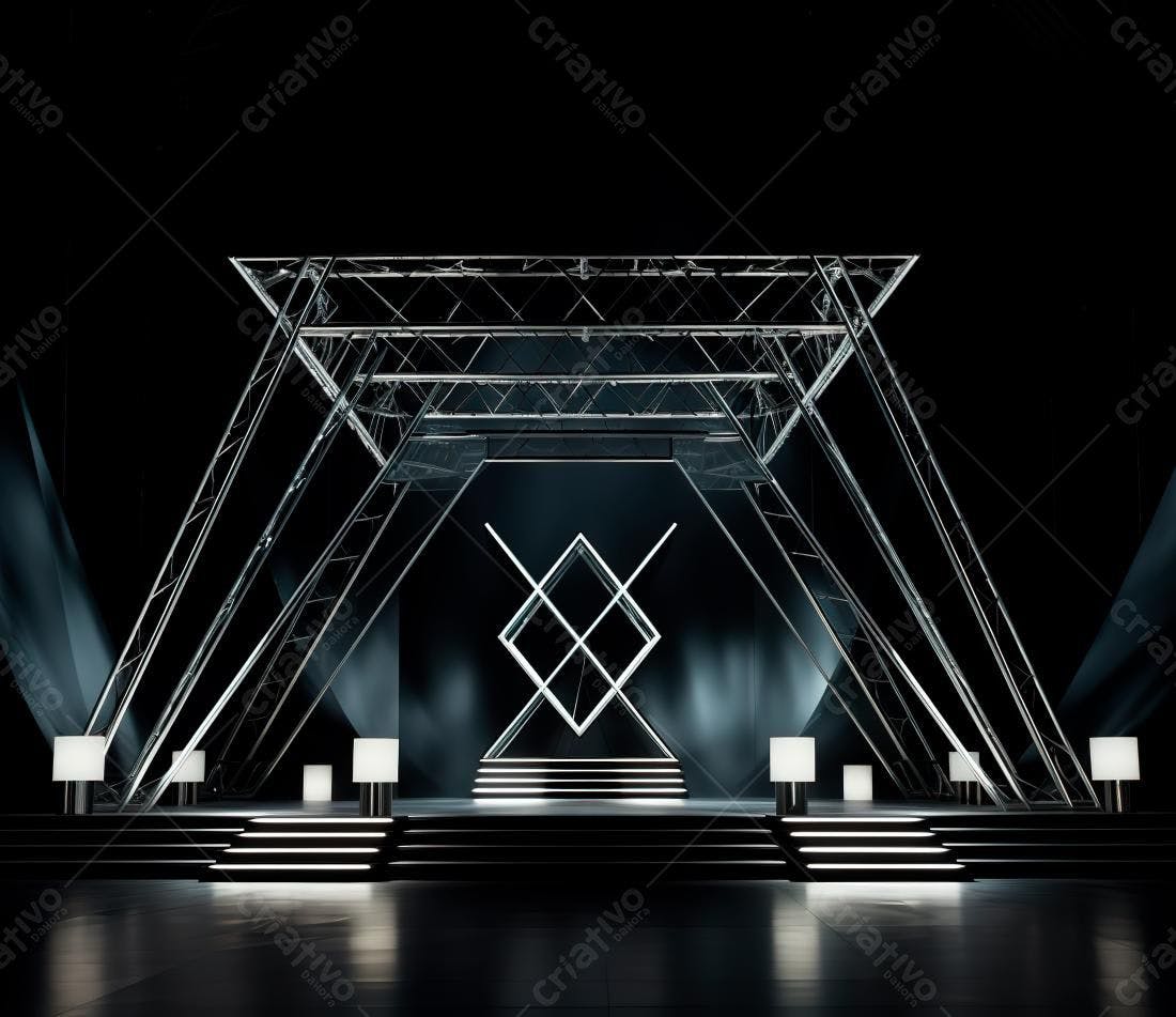 Palco moderno com estrutura metálica