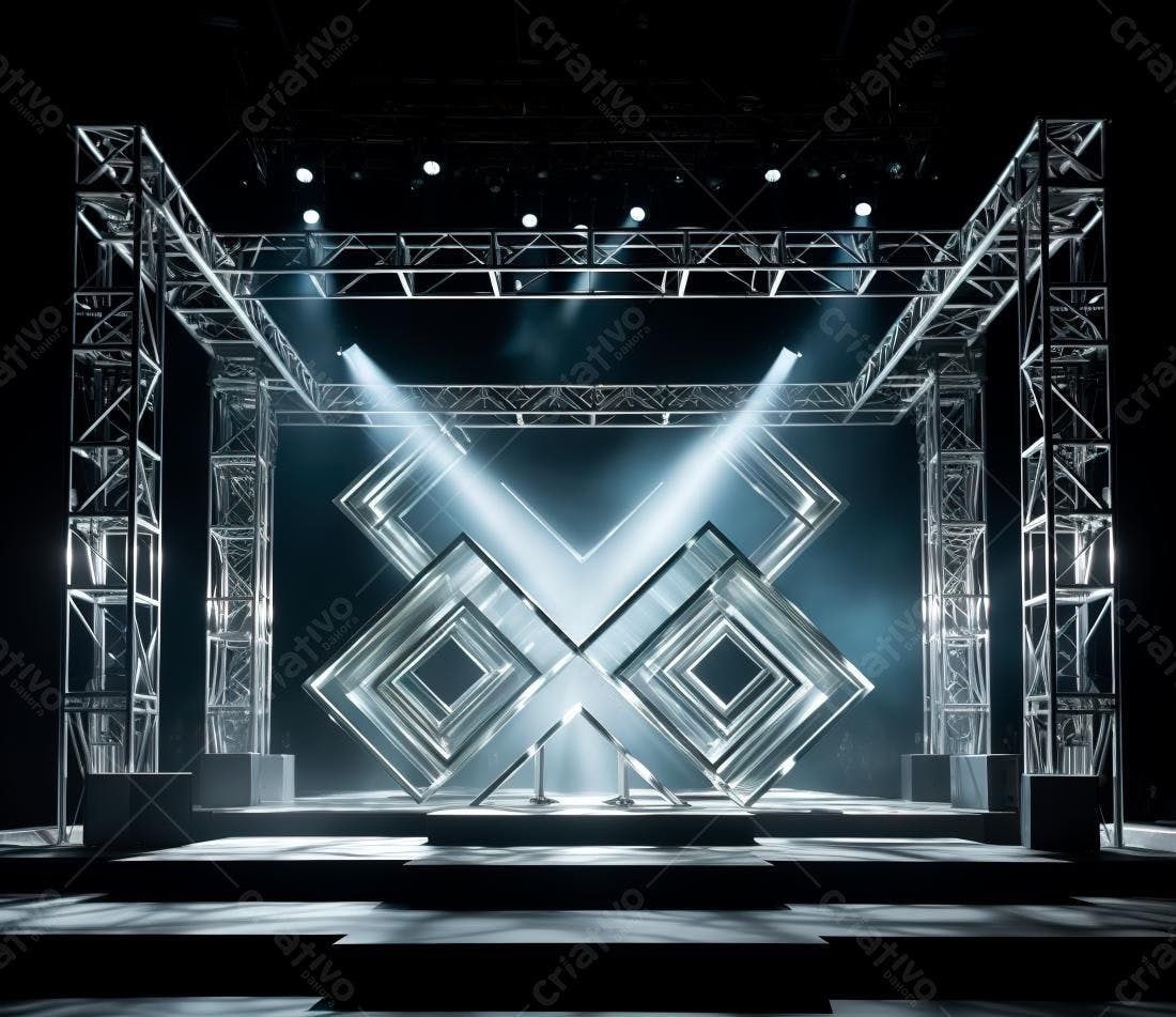Estrutura metálica palco evento moderno