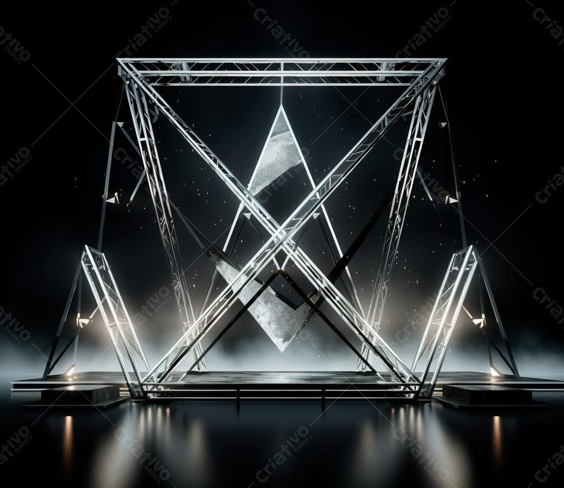 Estrutura metálica futurista palco
