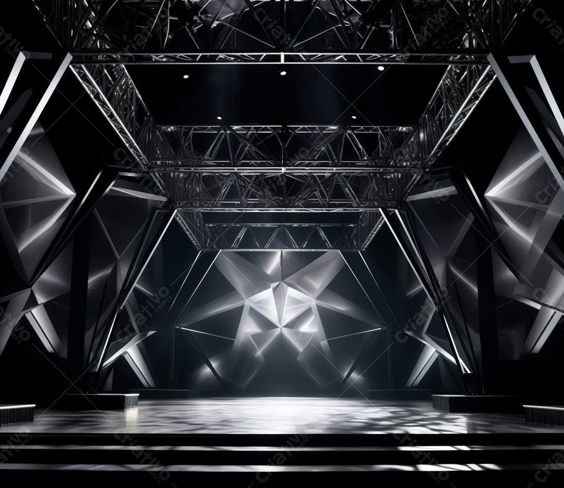 Palco Moderno com Estrutura Metálica e Iluminação