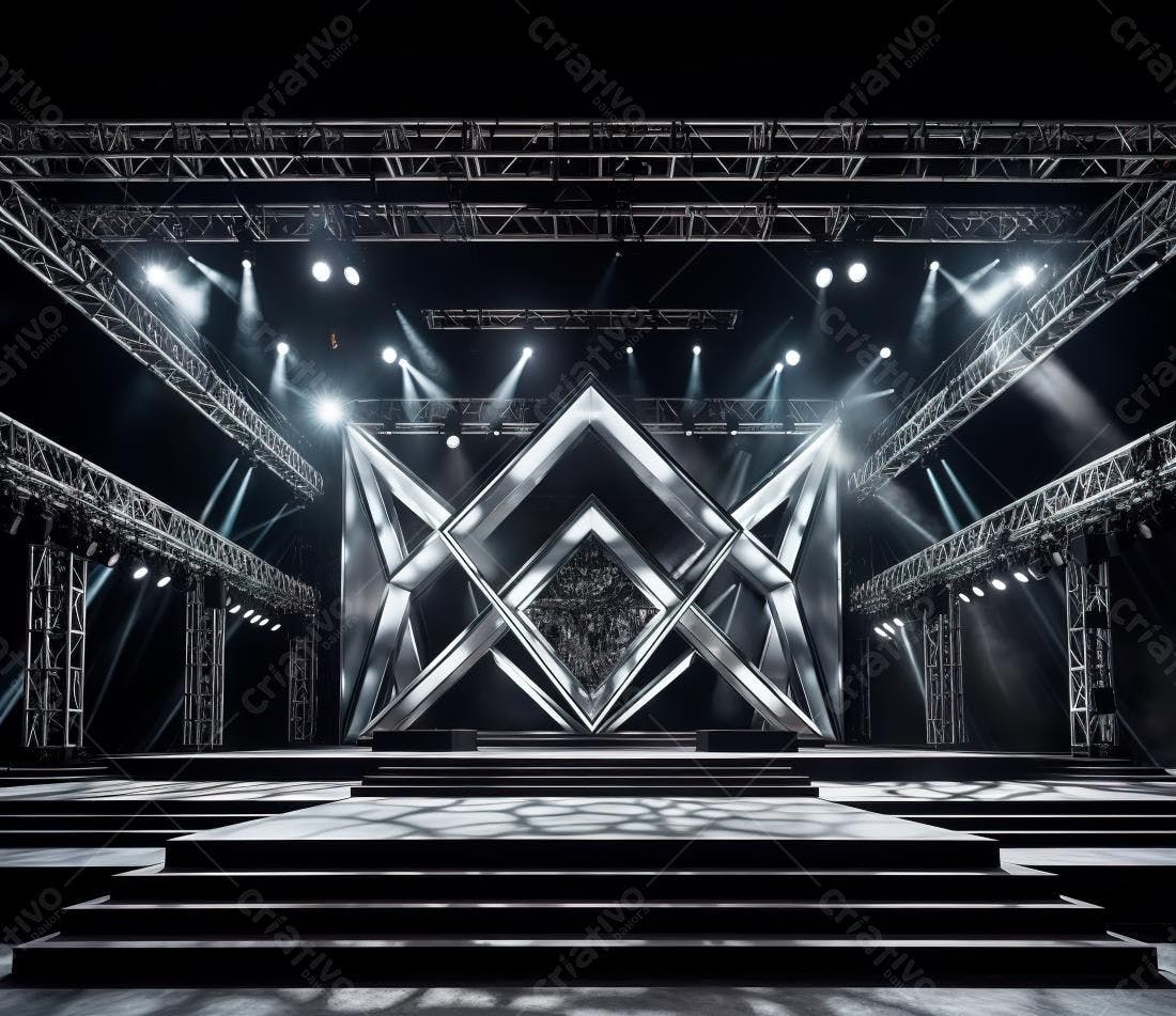 Palco de evento moderno com iluminação dramática
