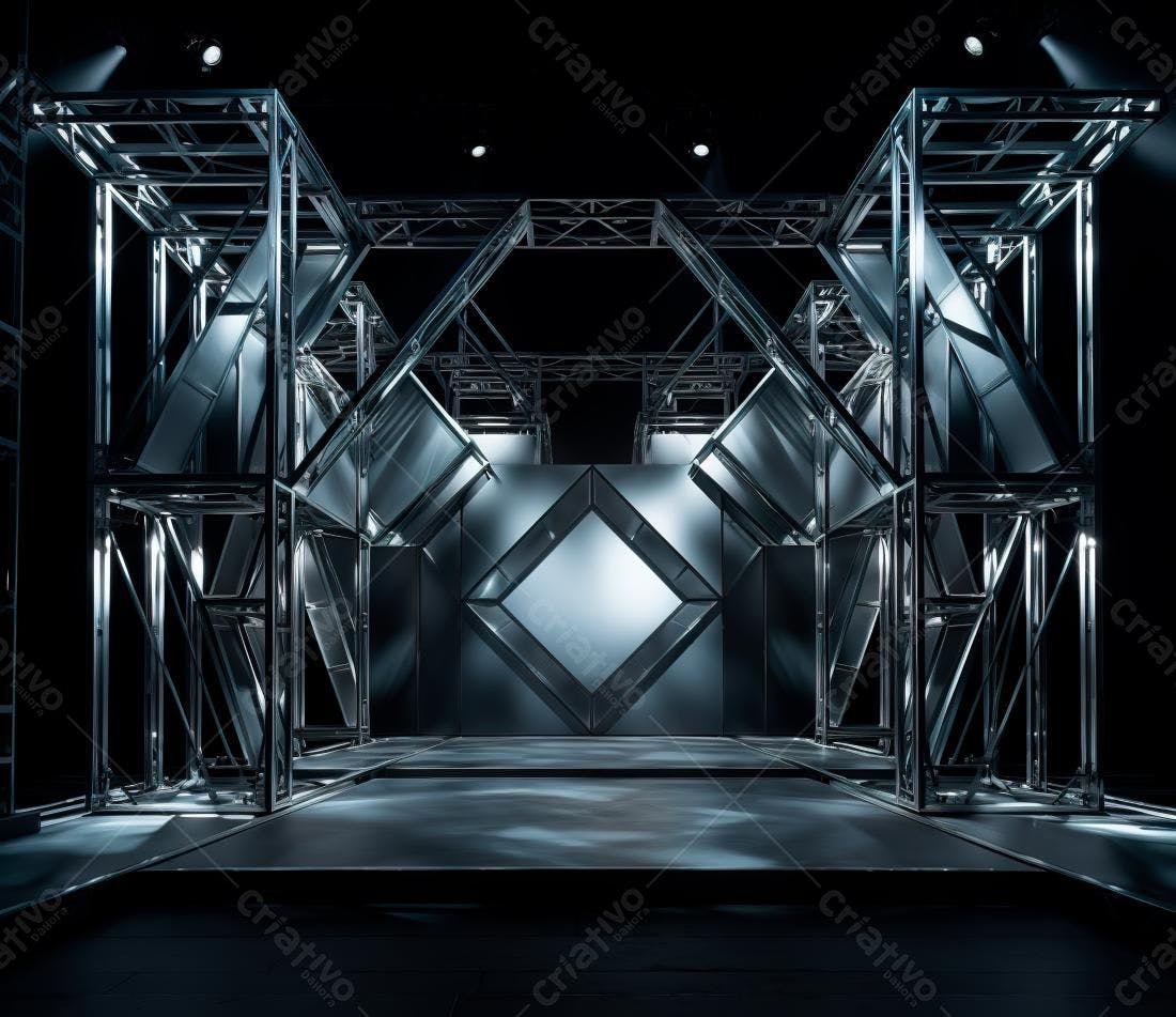 Estrutura metálica futurista para evento