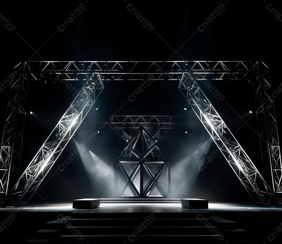 Palco iluminado estrutura metálica moderna