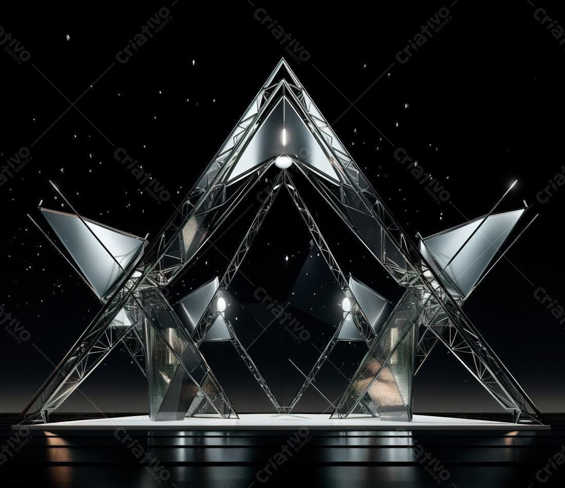 Estrutura metálica geométrica abstrata
