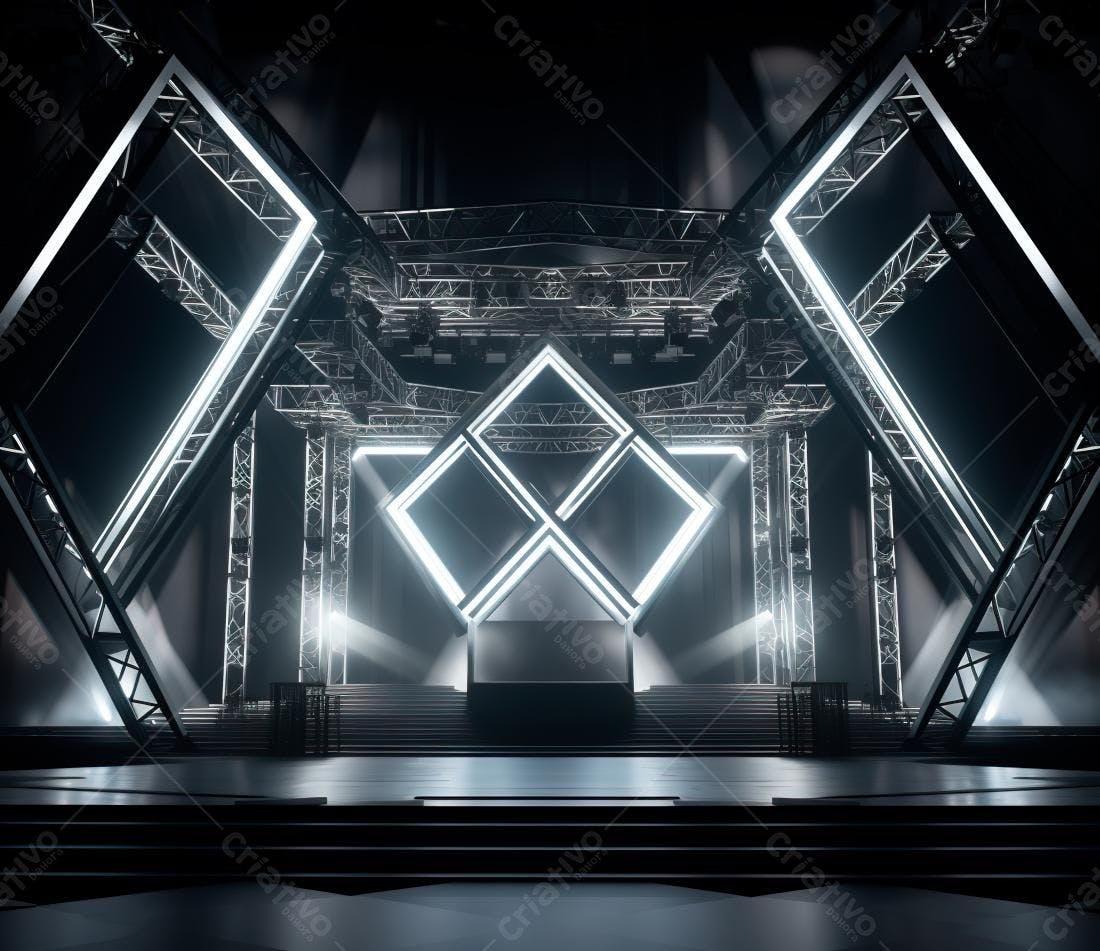 Palco futurista com iluminação de LED