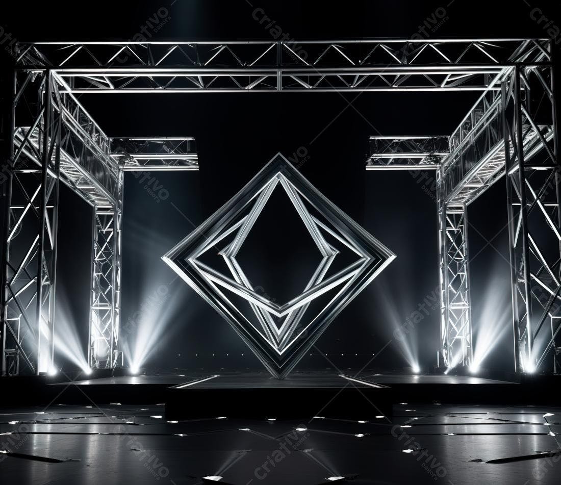 Estrutura metálica palco evento moderno
