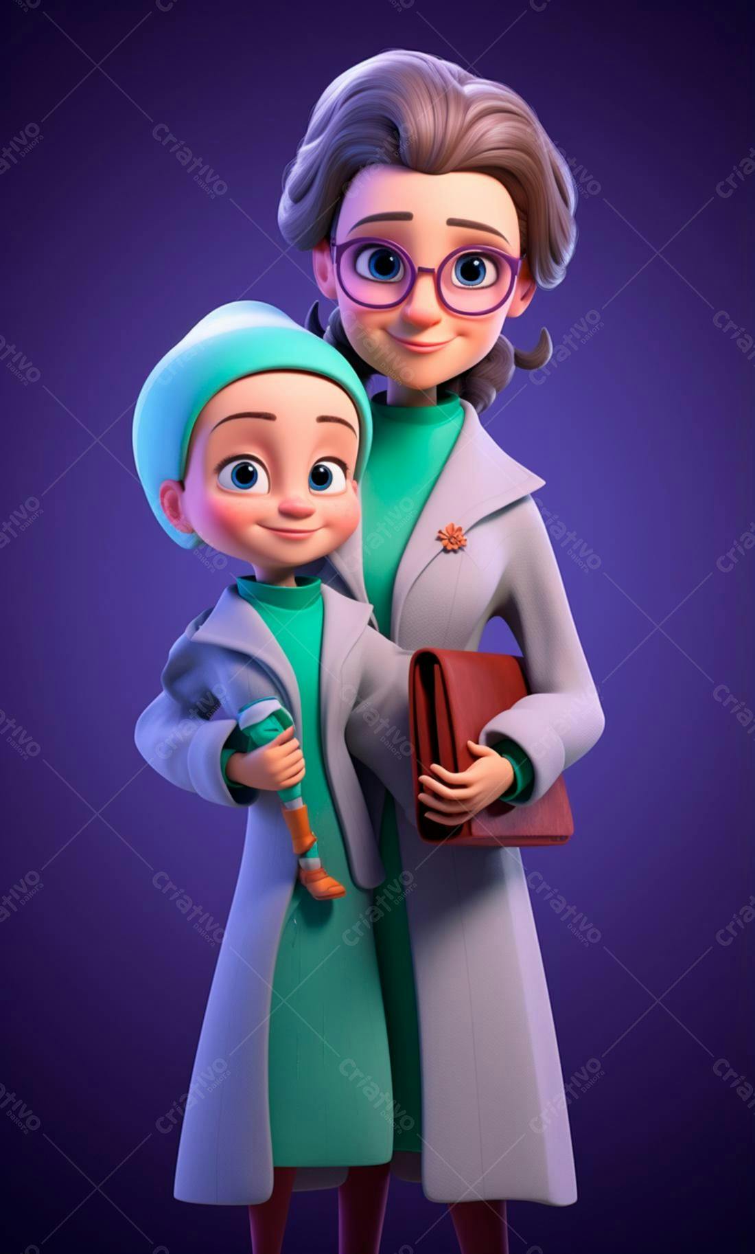Médica e paciente mirim sorrindo juntas