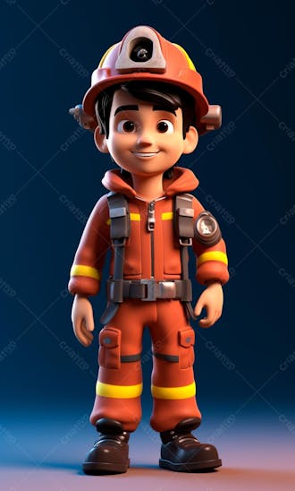 3d model of a firefighter character 5
