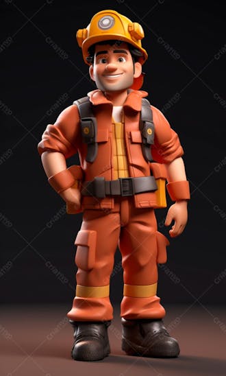 3d model of a firefighter character 8