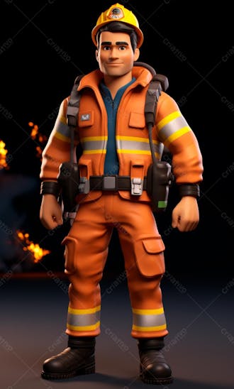 3d model of a firefighter character 12