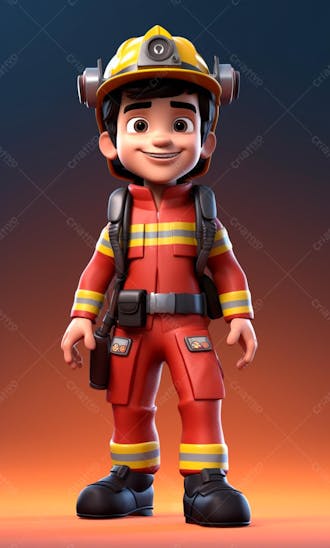 3d model of a firefighter character 13