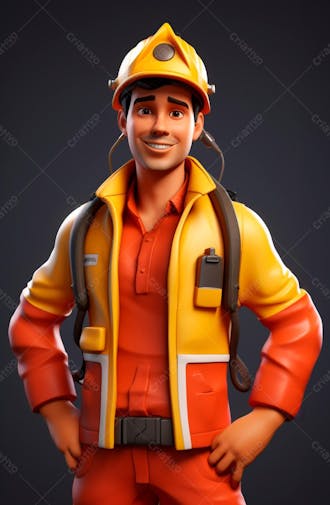 3d model of a firefighter character 15