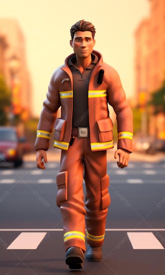 3d model of a firefighter character 18