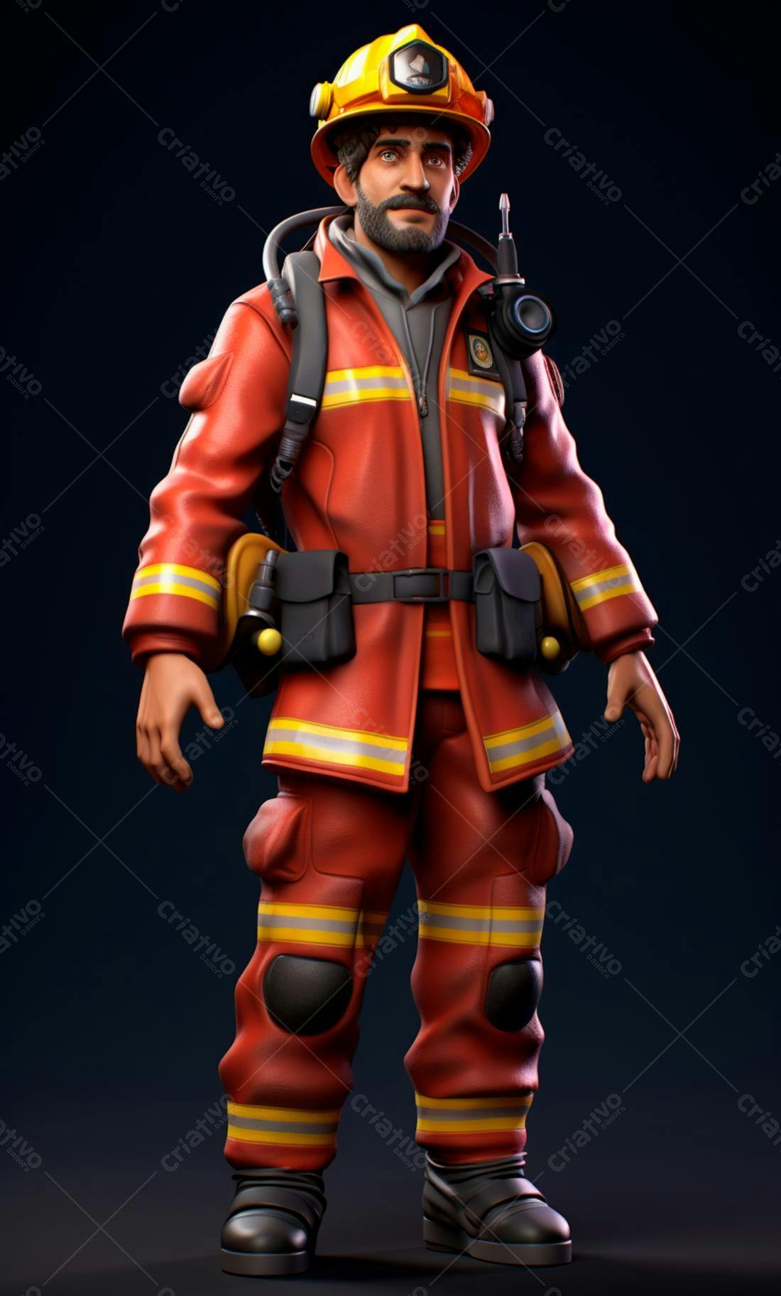 Bombeiro árabe uniforme vermelho