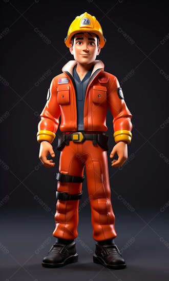 3d model of a firefighter character 23