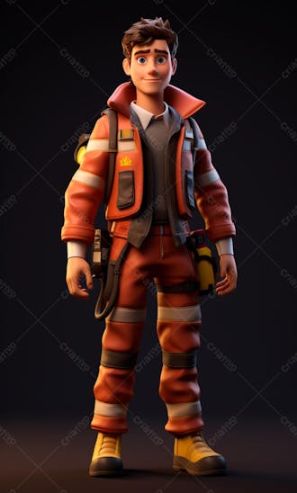 3d model of a firefighter character 25