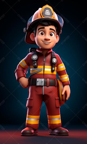 3d model of a firefighter character 27