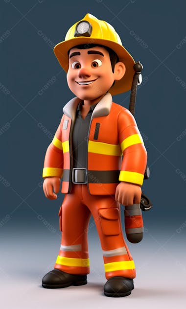 3d model of a firefighter character 28