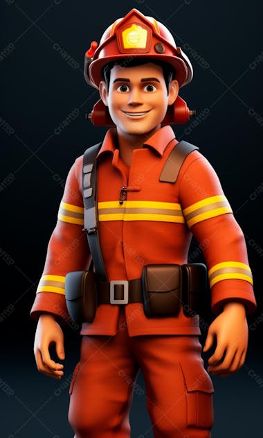 3d model of a firefighter character 30