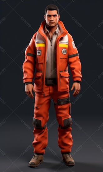 3d model of a firefighter character 32