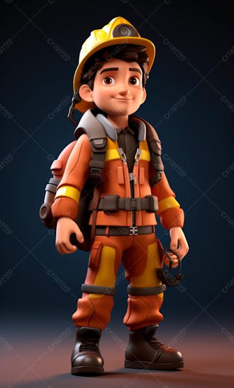 3d model of a firefighter character 33