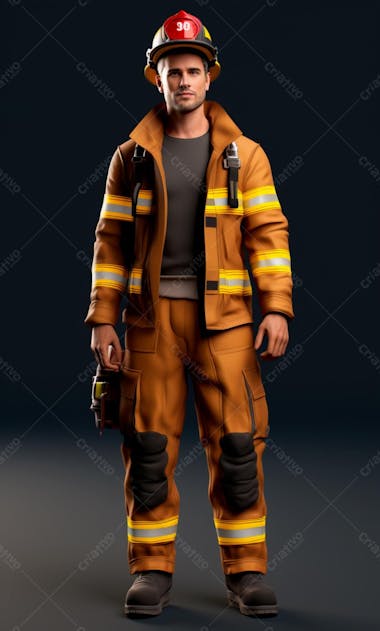 3d model of a firefighter character 35