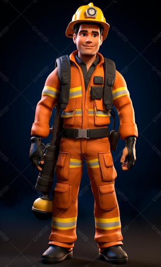 3d model of a firefighter character 39