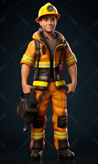 3d model of a firefighter character 42