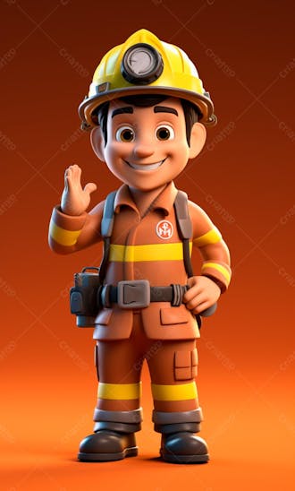 3d model of a firefighter character 43