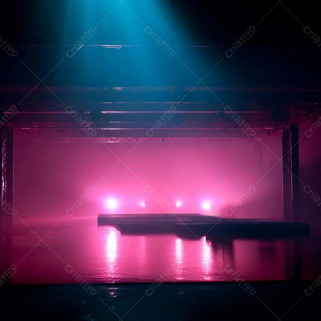 Palco Neon em ambiente industrial