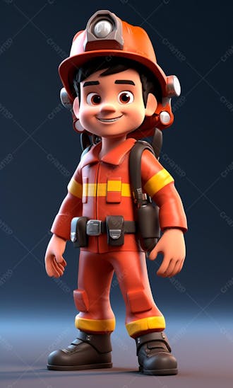 3d model of a firefighter character 46