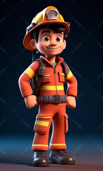 3d model of a firefighter character 52