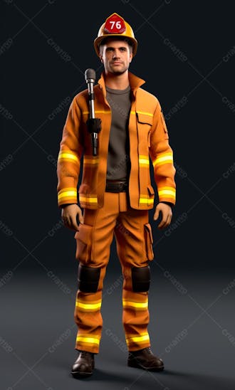 3d model of a firefighter character 53
