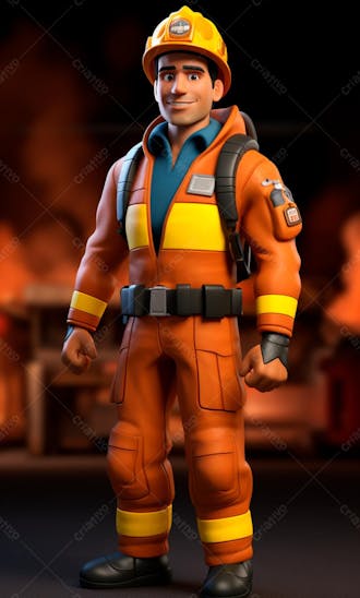 3d model of a firefighter character 54