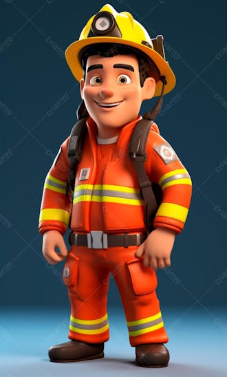 3d model of a firefighter character 66