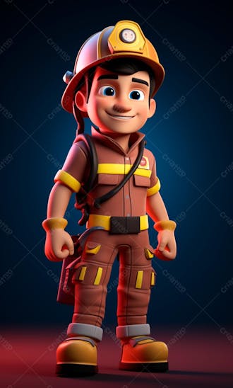3d model of a firefighter character 67