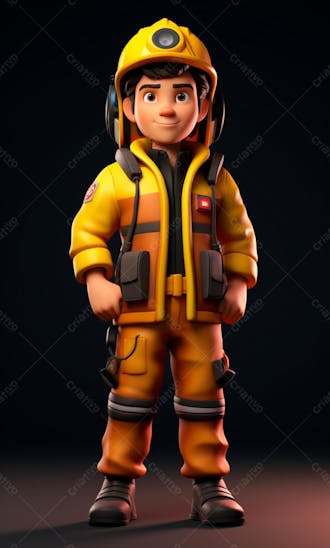 3d model of a firefighter character 70