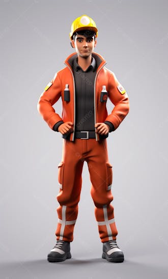 3d model of a firefighter character 72