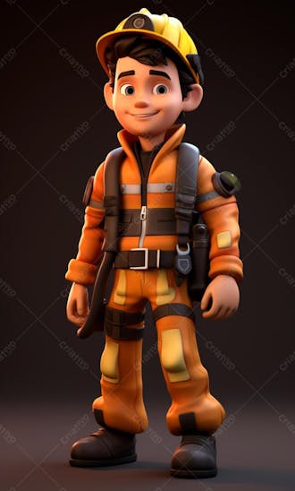 3d model of a firefighter character 73