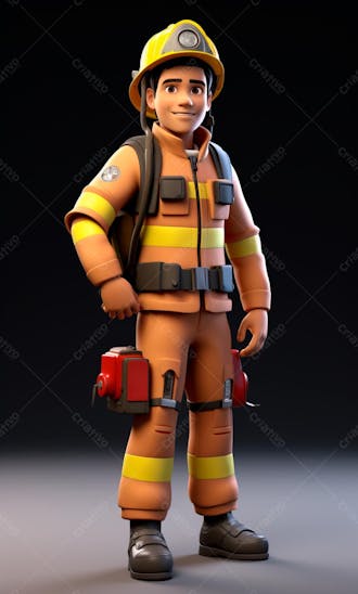 3d model of a firefighter character 74