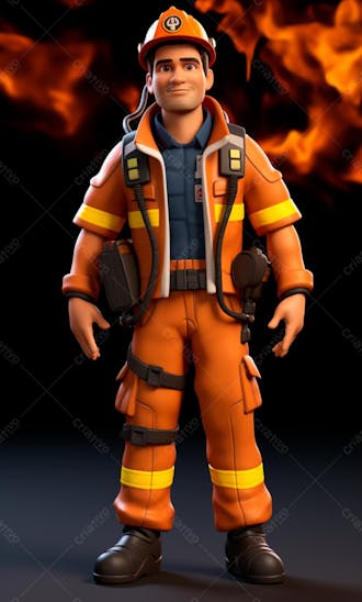 3d model of a firefighter character 76