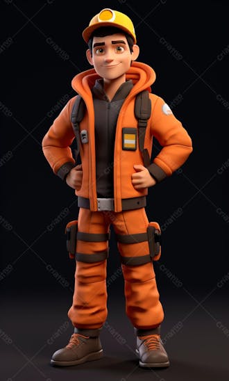 3d model of a firefighter character 77