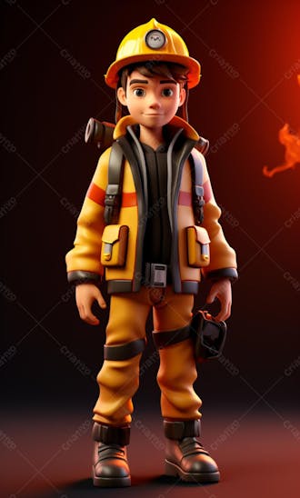 3d model of a firefighter character 85